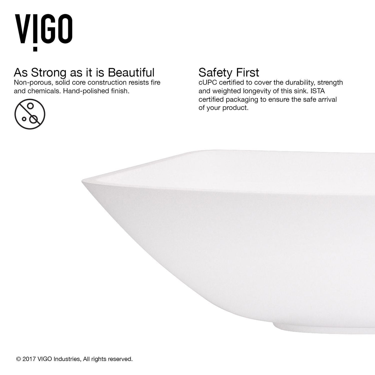 Hyacinth MatteStone White Bathroom Sink/Basin Set with Niko Faucet and Square Composite Vessel O4N6 - product image 8