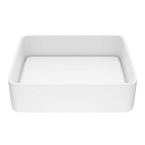Jasmine MatteStone 18x15-in Deep White Bathroom Sink/Basin with Rectangular Vessel Z1M1