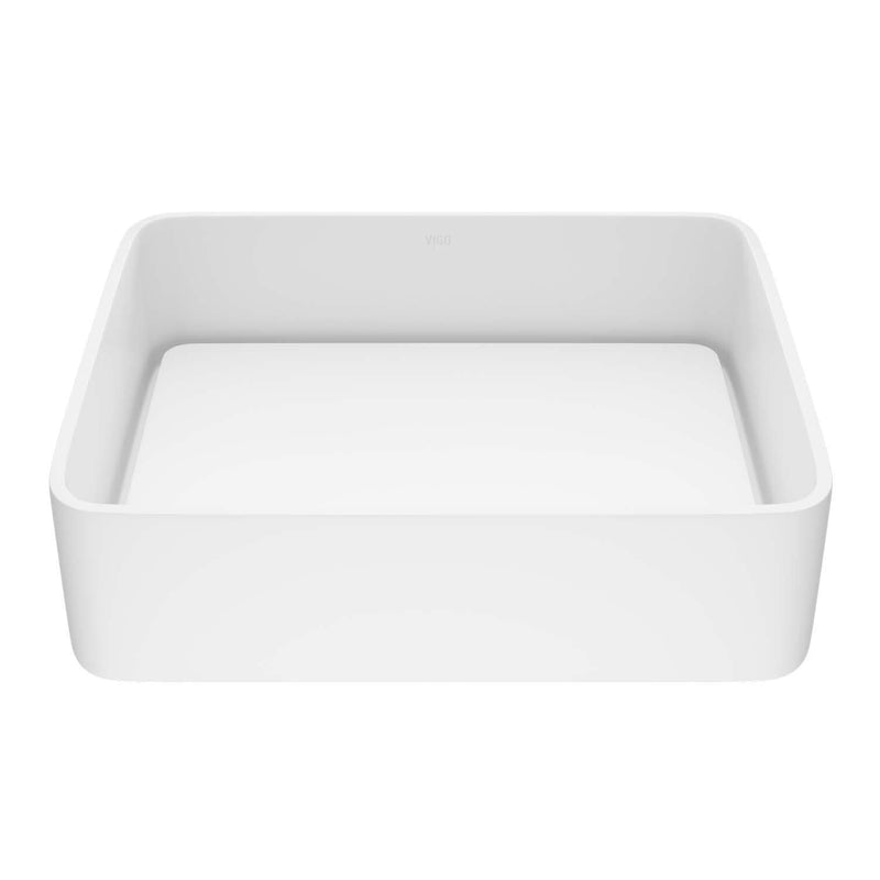 Jasmine MatteStone 18x15-in Deep White Bathroom Sink/Basin with Rectangular Vessel Z1M1