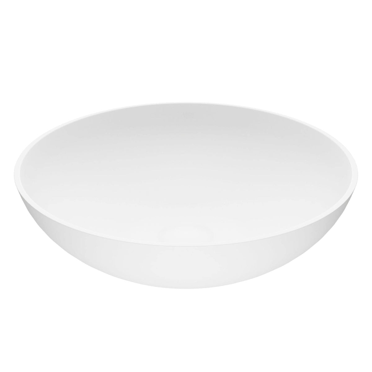 Lotus Matte Stone Round Composite Vessel Bathroom Sink/Basin with Deep Bowl, White N6B7 - product image 1