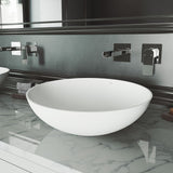 Lotus Matte Stone Round Composite Vessel Bathroom Sink/Basin with Deep Bowl, White N6B7 - product image 6