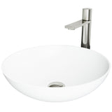 Lotus MatteStone White Bathroom Sink/Basin Set with Gotham Faucet and Round Composite Vessel W8H0 - product image 1