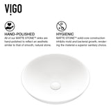 Lotus MatteStone White Bathroom Sink/Basin Set with Gotham Faucet and Round Composite Vessel W8H0 - product image 7