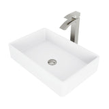 Magnolia MatteStone White Bathroom Sink/Basin Set with Duris Faucet and Rectangular Composite Vessel O5H3 - product image 1