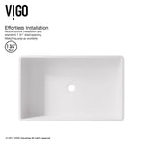 Magnolia MatteStone White Bathroom Sink/Basin Set with Duris Faucet and Rectangular Composite Vessel O5H3 - product image 3