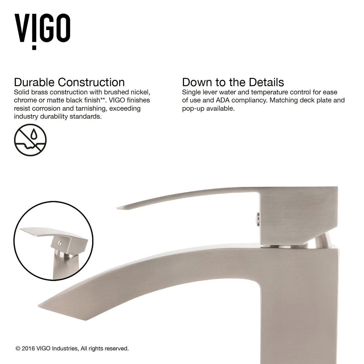 Magnolia MatteStone White Bathroom Sink/Basin Set with Duris Faucet and Rectangular Composite Vessel O5H3 - product image 4