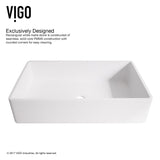 Magnolia MatteStone White Bathroom Sink/Basin Set with Duris Faucet and Rectangular Composite Vessel O5H3 - product image 8