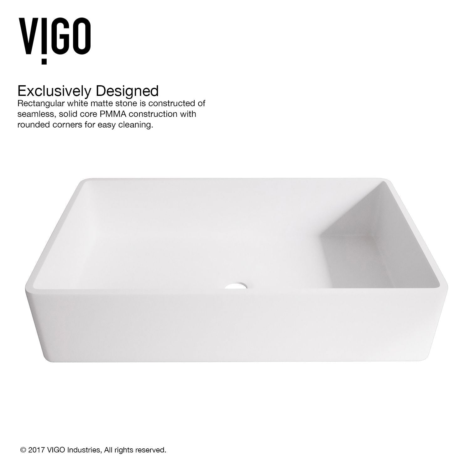 Magnolia MatteStone White Bathroom Sink/Basin Set with Duris Faucet and Rectangular Composite Vessel O5H3 - product image 8