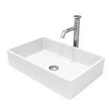 Magnolia MatteStone White Bathroom Sink/Basin Set with Ruxton Faucet and Rectangular Composite Vessel L1W4 - product image 1