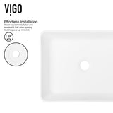 Marigold MatteStone Matte White Bathroom Sink/Basin Set with Norfolk Faucet and Rectangular Composite Vessel U2P4 - product image 4