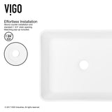 Marigold MatteStone White Bathroom Sink/Basin Set with Linus Faucet and Rectangular Composite Vessel K2C8 - product image 5