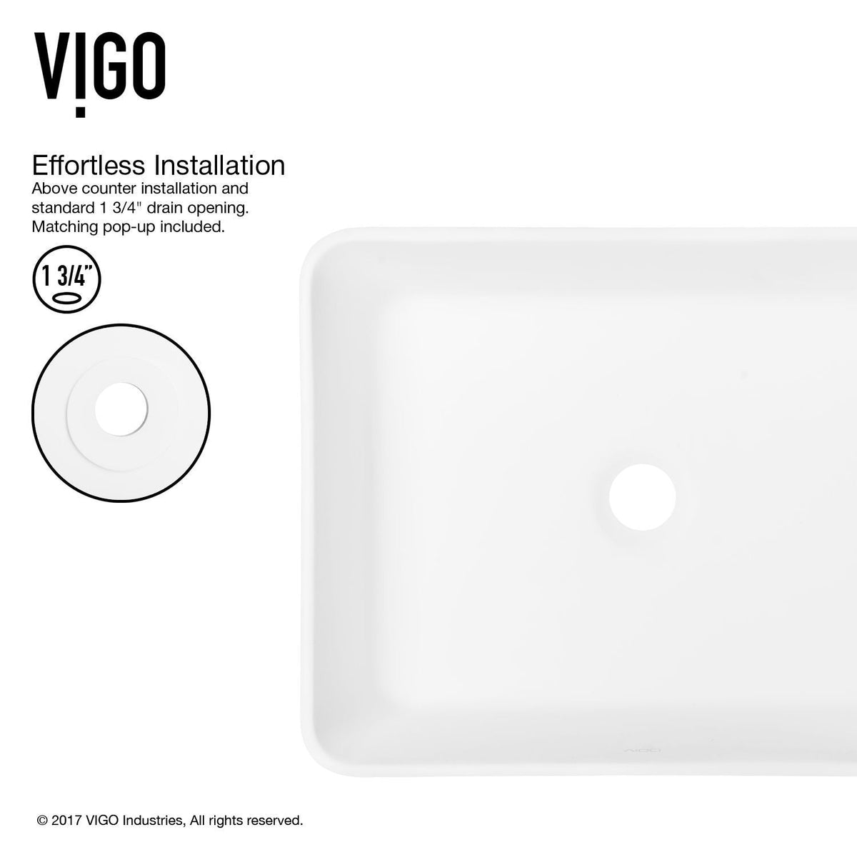 Marigold MatteStone White Bathroom Sink/Basin Set with Linus Faucet and Rectangular Composite Vessel K2C8 - product image 5