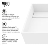 Montauk MatteStone White Bathroom Sink/Basin Set with Amada Faucet and Rectangular Composite Vessel K3U4 - product image 7