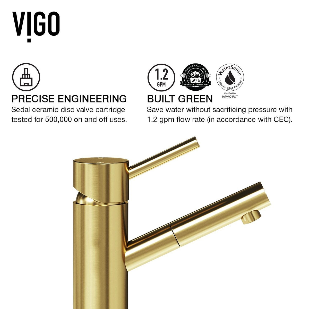 Noma Single Handle Single Hole Bathroom Sink Faucet, WaterSense Certified, Matte Gold E0B5 - product image 4