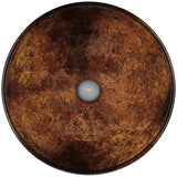 Round Glass Vessel Bathroom Sink/Basin with Deep Bowl, Russet B2N0 - product image 2