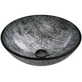 Round Glass Vessel Bathroom Sink/Basin with Deep Bowl, Titanium Y3Q0 - product image 2