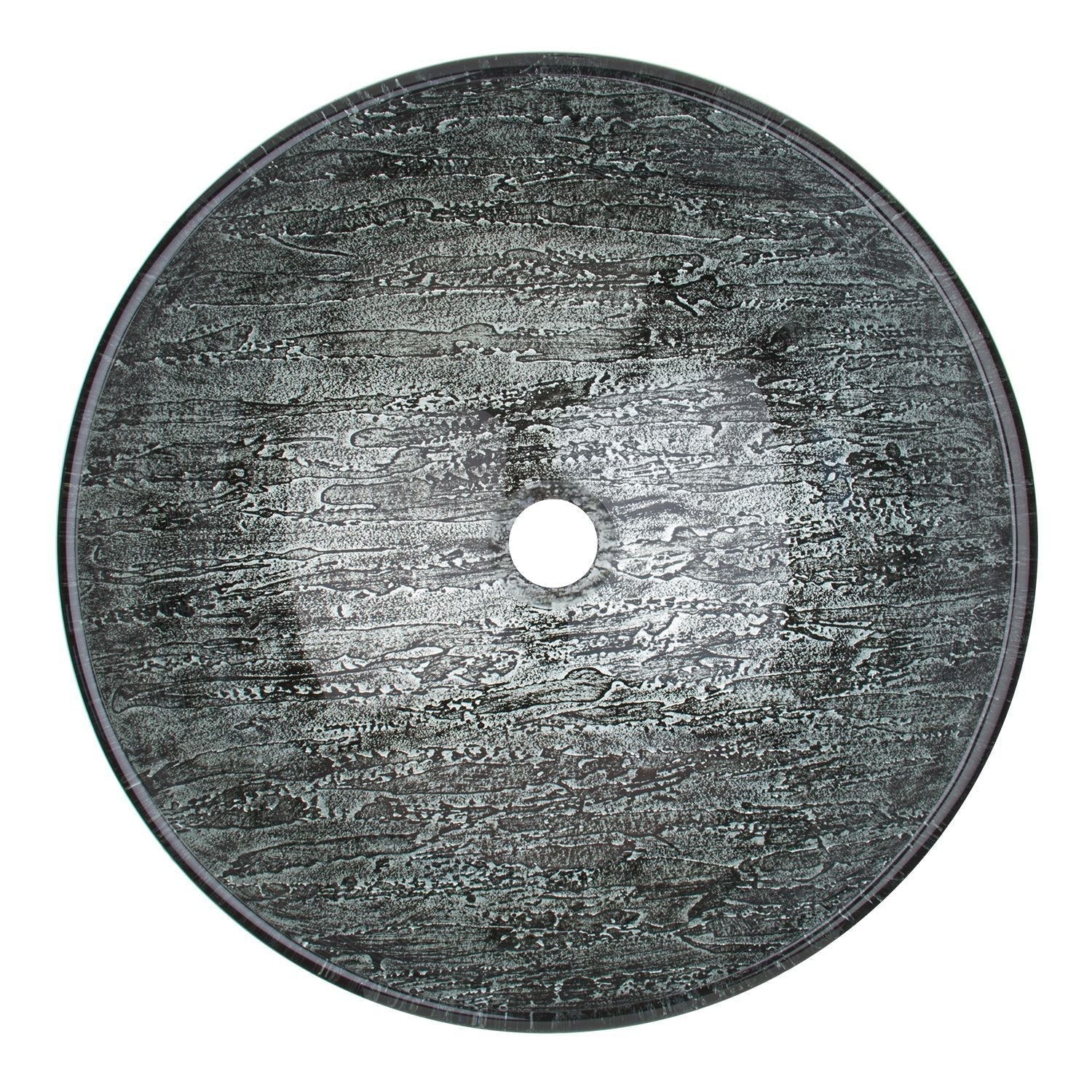 Round Glass Vessel Bathroom Sink/Basin with Deep Bowl, Titanium Y3Q0 - product image 3