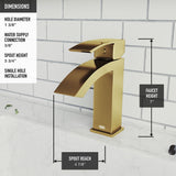 Satro Single Handle Single Hole Bathroom Sink Faucet, WaterSense Certified, Matte Gold Y5C9 - product image 4