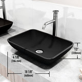 Sottile MatteShell Matte Black Bathroom Sink/Basin Set with Cass Faucet and Glass Rectangular Vessel T4V0 - product image 5