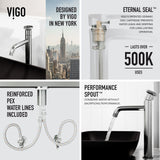 Sottile MatteShell Matte Black Bathroom Sink/Basin Set with Cass Faucet and Glass Rectangular Vessel Z8N3 - product image 6