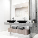 Sottile MatteShell Matte Black Bathroom Sink/Basin Set with Cass Faucet and Glass Rectangular Vessel Z8N3 - product image 8