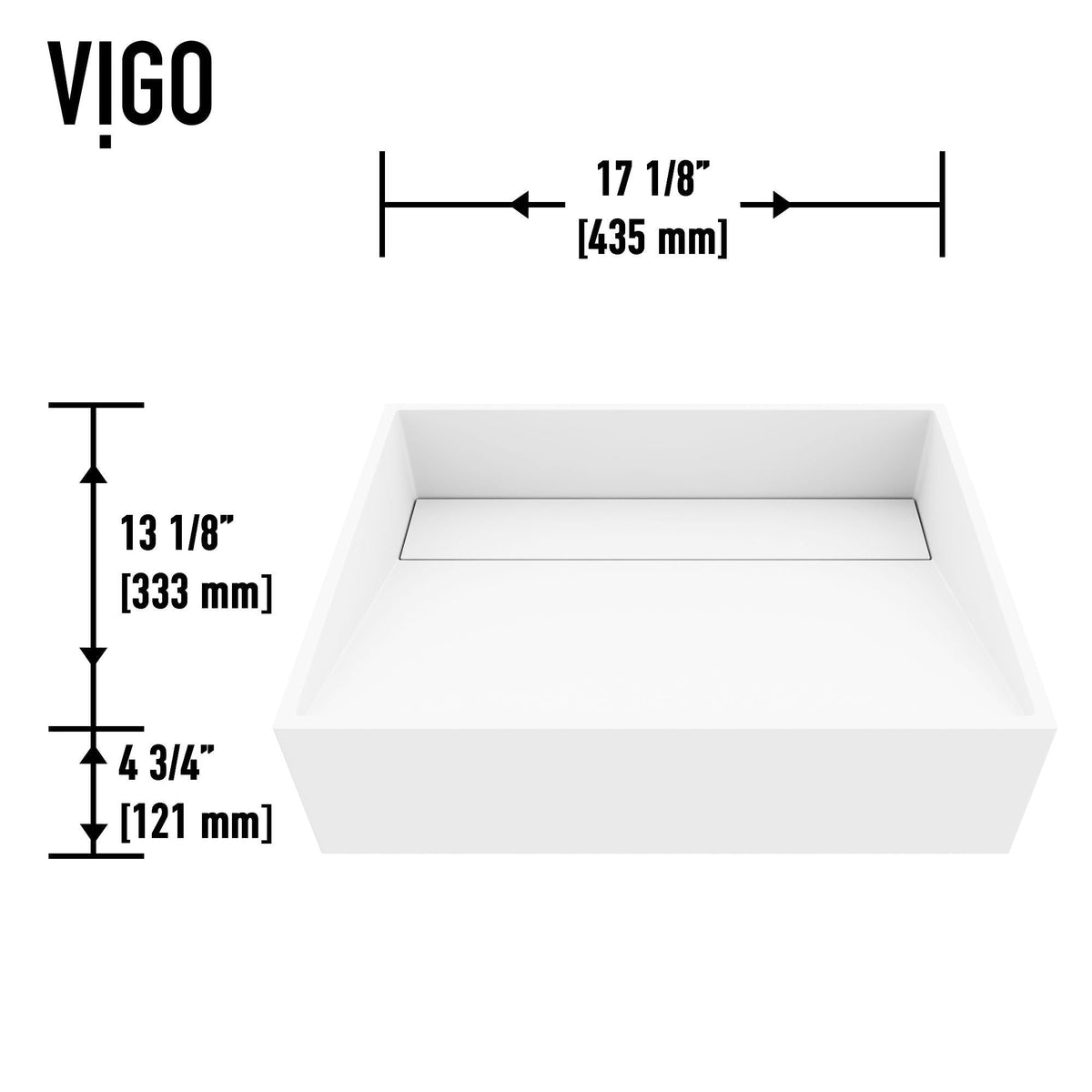 Starr Modern MatteStone 17x13-in Deep White Bathroom Sink/Basin with Rectangular Vessel A2Q8 - product image 5