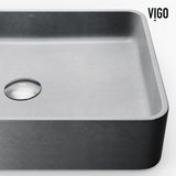 Tarragona Gothic ConcretoStone Grey Bathroom Sink/Basin Set with Dunn Faucet and Rectangular Vessel V2H0 - product image 5