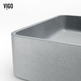 Tarragona Gothic ConcretoStone Grey Bathroom Sink/Basin Set with Dunn Faucet and Rectangular Vessel V2H0 - product image 8