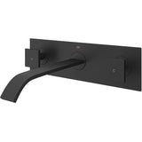 Titus Wall Mount Dual Handle Bathroom Sink Faucet, Eco-Friendly 1.2 GPM Flow Rate, Matte Black W2B2 - product image 1
