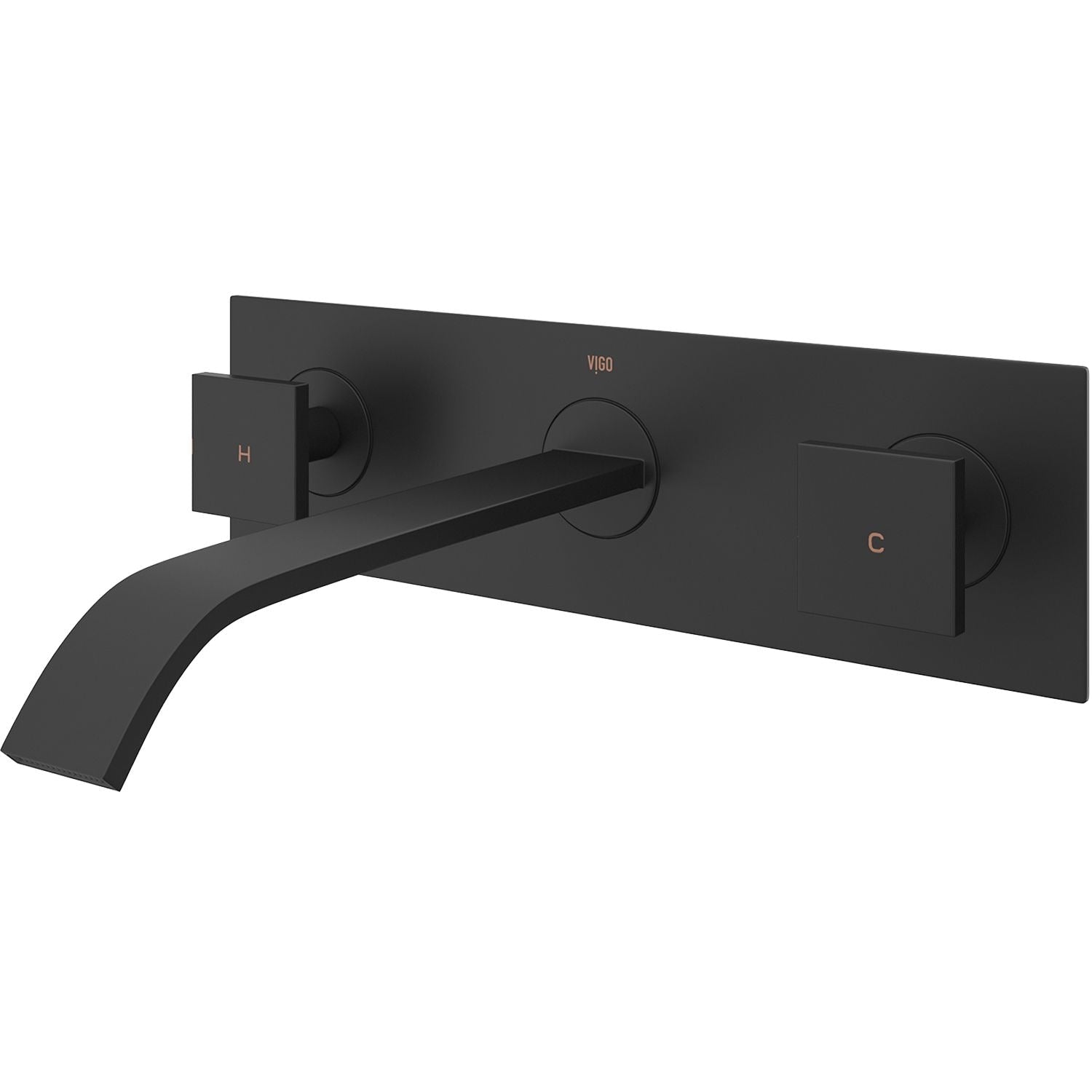 Titus Wall Mount Dual Handle Bathroom Sink Faucet, Eco-Friendly 1.2 GPM Flow Rate, Matte Black W2B2 - product image 1
