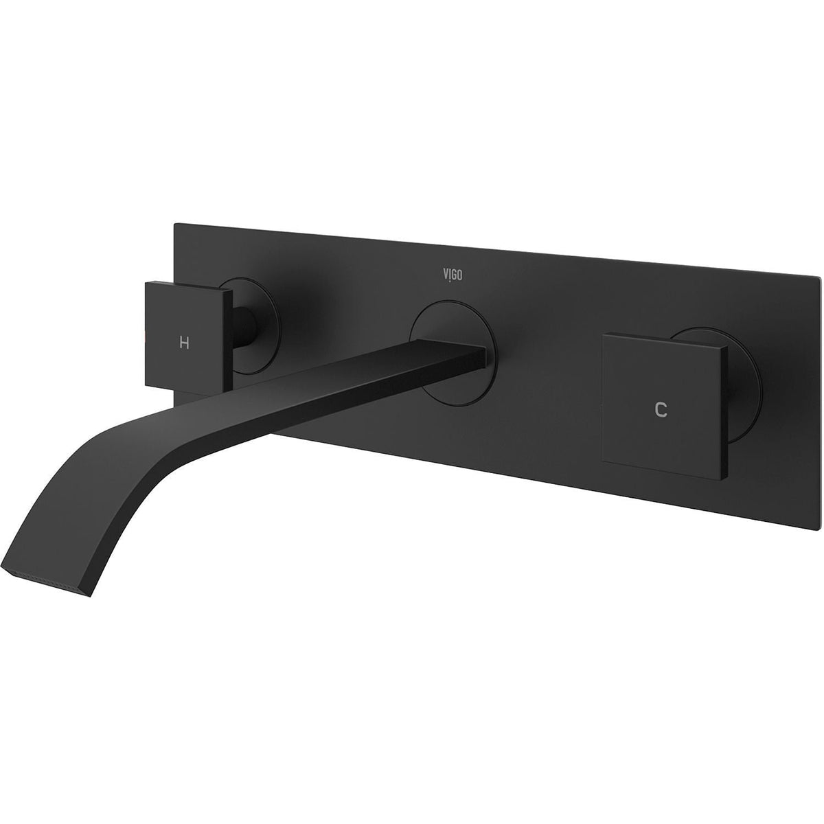 Titus Wall Mount Dual Handle Bathroom Sink Faucet, Eco-Friendly 1.2 GPM Flow Rate, Matte Black W2B2 - product image 2