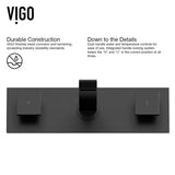 Titus Wall Mount Dual Handle Bathroom Sink Faucet, Eco-Friendly 1.2 GPM Flow Rate, Matte Black W2B2 - product image 5