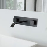 Titus Wall Mount Dual Handle Bathroom Sink Faucet, Eco-Friendly 1.2 GPM Flow Rate, Matte Black R9N0 - product image 8