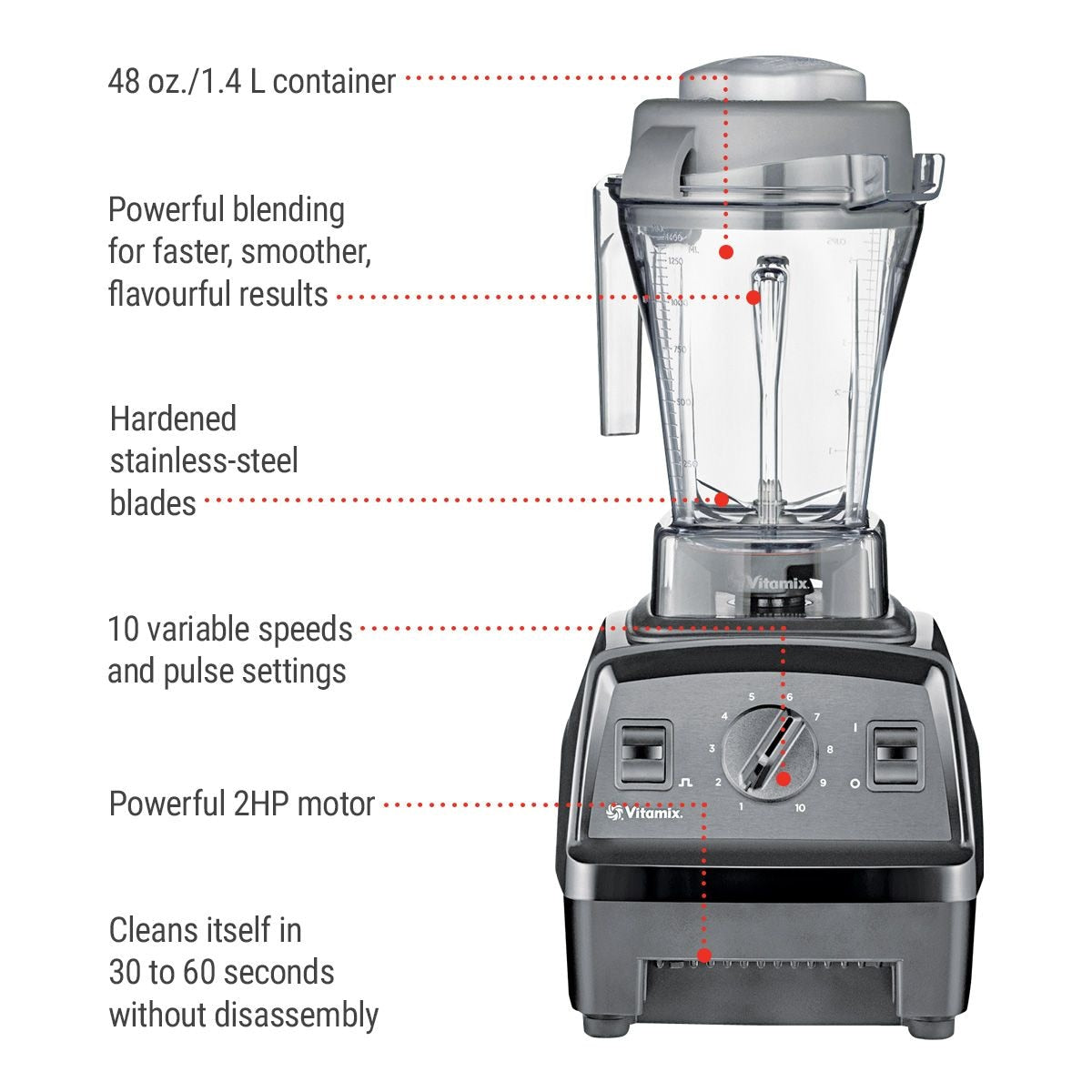 Explorian E310 Blender with 10 Speeds, Black W3M8 - product image 3