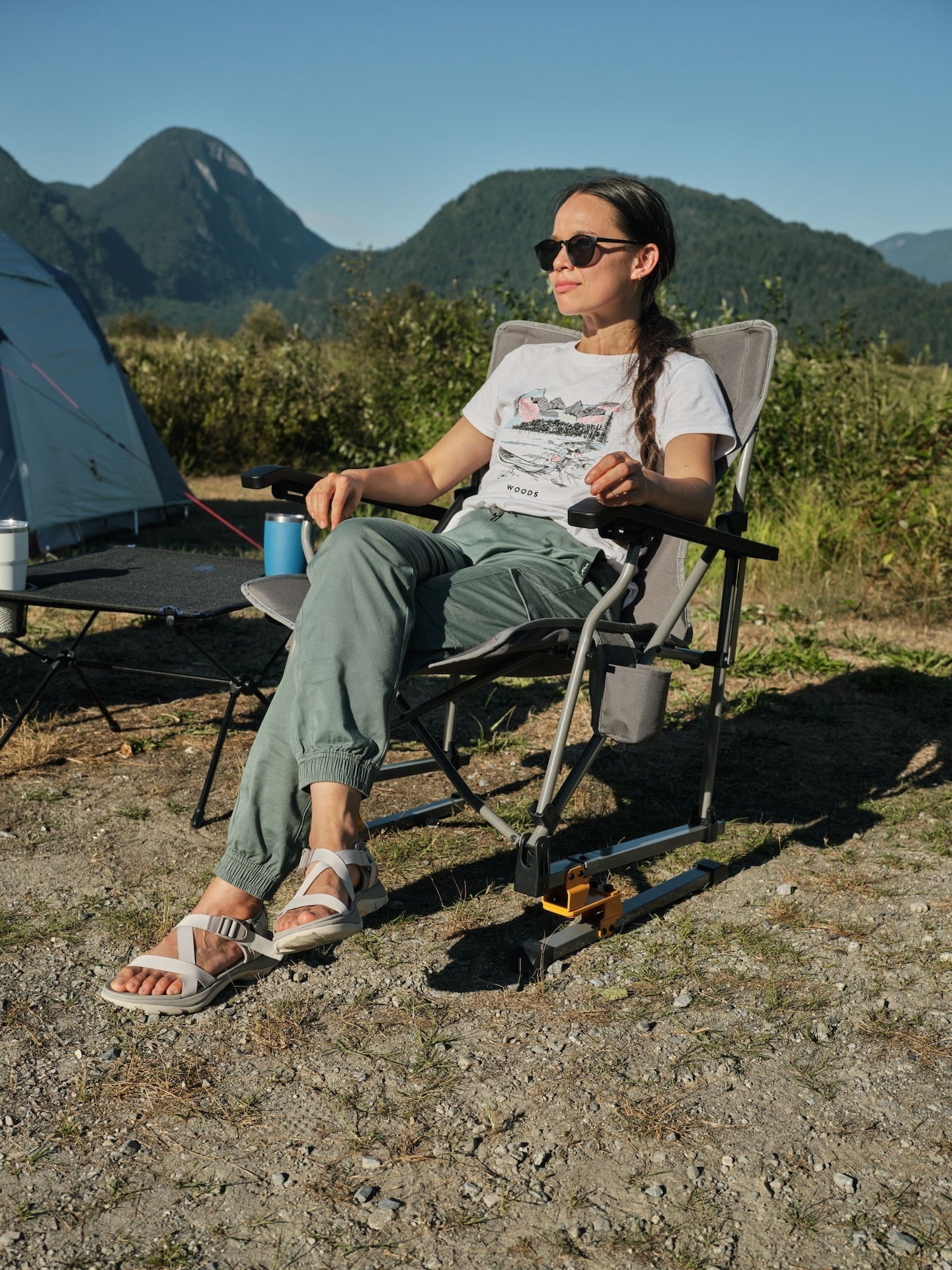 Bonavista Folding Camp Rocker Chair, Grey Z2C4 - product image 3