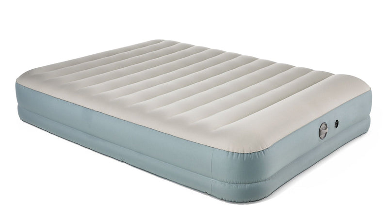 Double High Toughguard Inflatable Air Bed with Rechargeable Pump, Queen, Grey I8W4