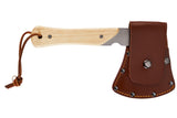 Mini Pack Axe, Steel Single-Bit Hatchet Axe with Wooden Handle, Leather Sheath & Strap M3M4 - product image 1
