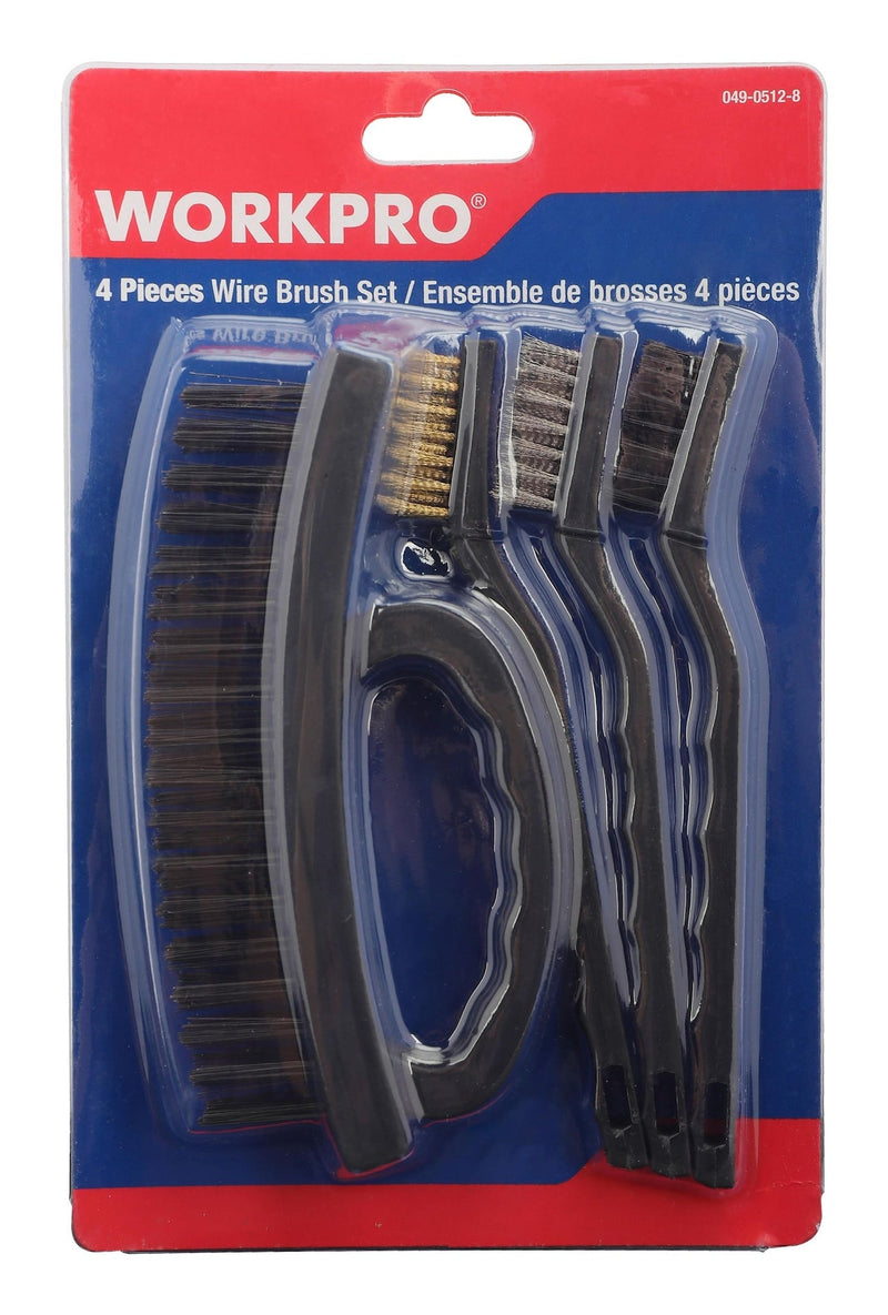 Carbon Steel Wire Cleaning Brush Set, Removes Paint, Rust & Dirt From Metal, 4-pc U5J3