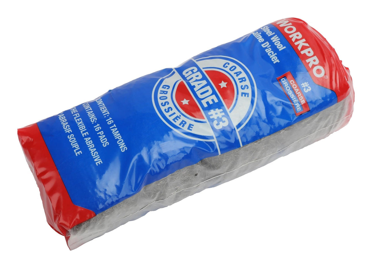 Steel Wool Pads, Surface Cleaning, Paint Removal & Restoration, Coarse Grade 3, 16-pk L7I6 - product image 2