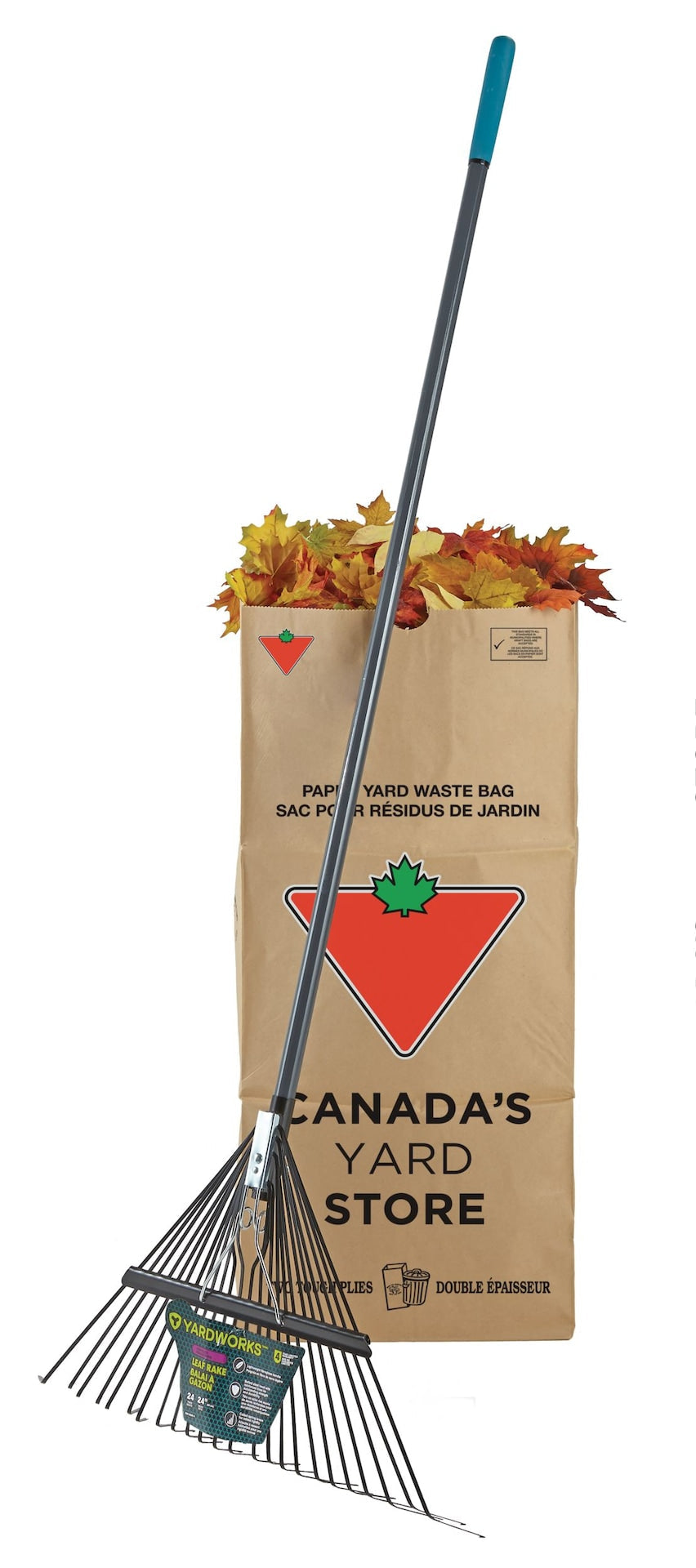24-Tine Metal Leaf Rake with Fibreglass Shaft, 24-in C1A7 - product image 6