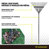 24-Tine Metal Leaf Rake with Fibreglass Shaft, 24-in C1A7 - product image 7