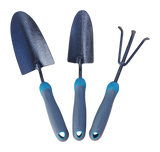 Carbon-Steel Garden Tool Set with Rubber Handles, Hammertone Finish, 3-pc F5T6 - product image 1