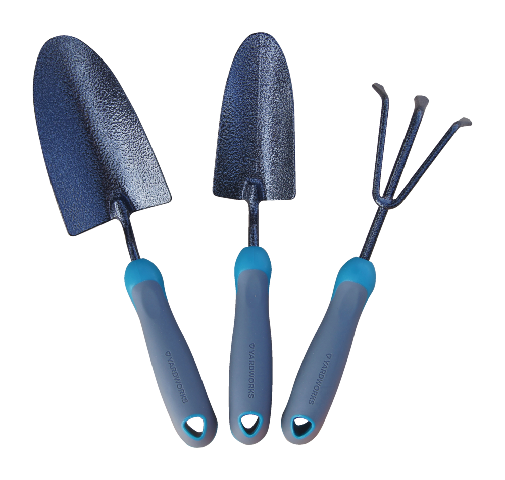 Carbon-Steel Garden Tool Set with Rubber Handles, Hammertone Finish, 3-pc F5T6 - product image 1