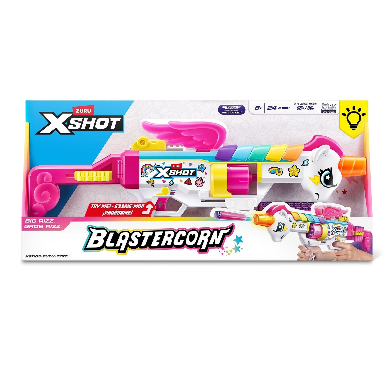 X-Shot Big Rizz Blastercorn Foam Dart Toy Blaster with 24 Darts B2A3 - product image 4