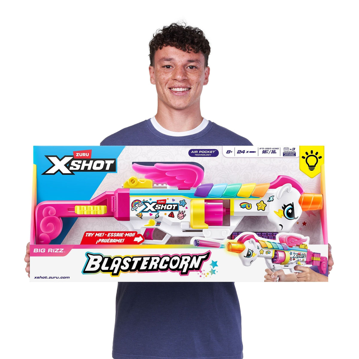 X-Shot Big Rizz Blastercorn Foam Dart Toy Blaster with 24 Darts B2A3 - product image 6