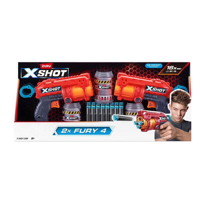 X-Shot Excel-Fury Foam Dart Blaster, Includes 16 Darts, 2-pk, Ages 8+ L8F0